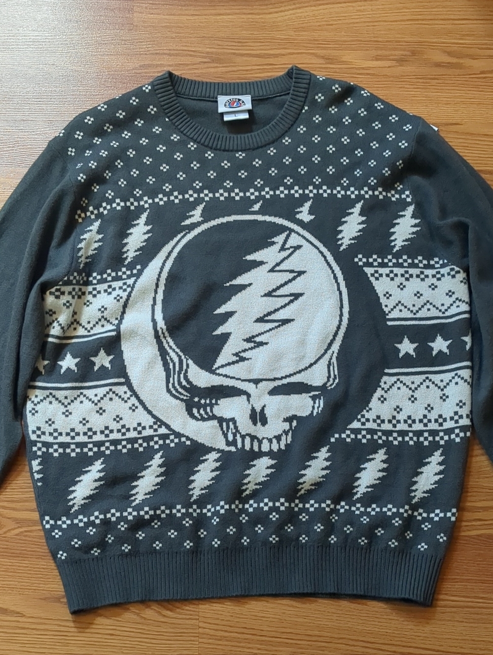 Grateful Dead Steal Your Face Fair Isle Holiday Knit Sweater Ripple Junction L